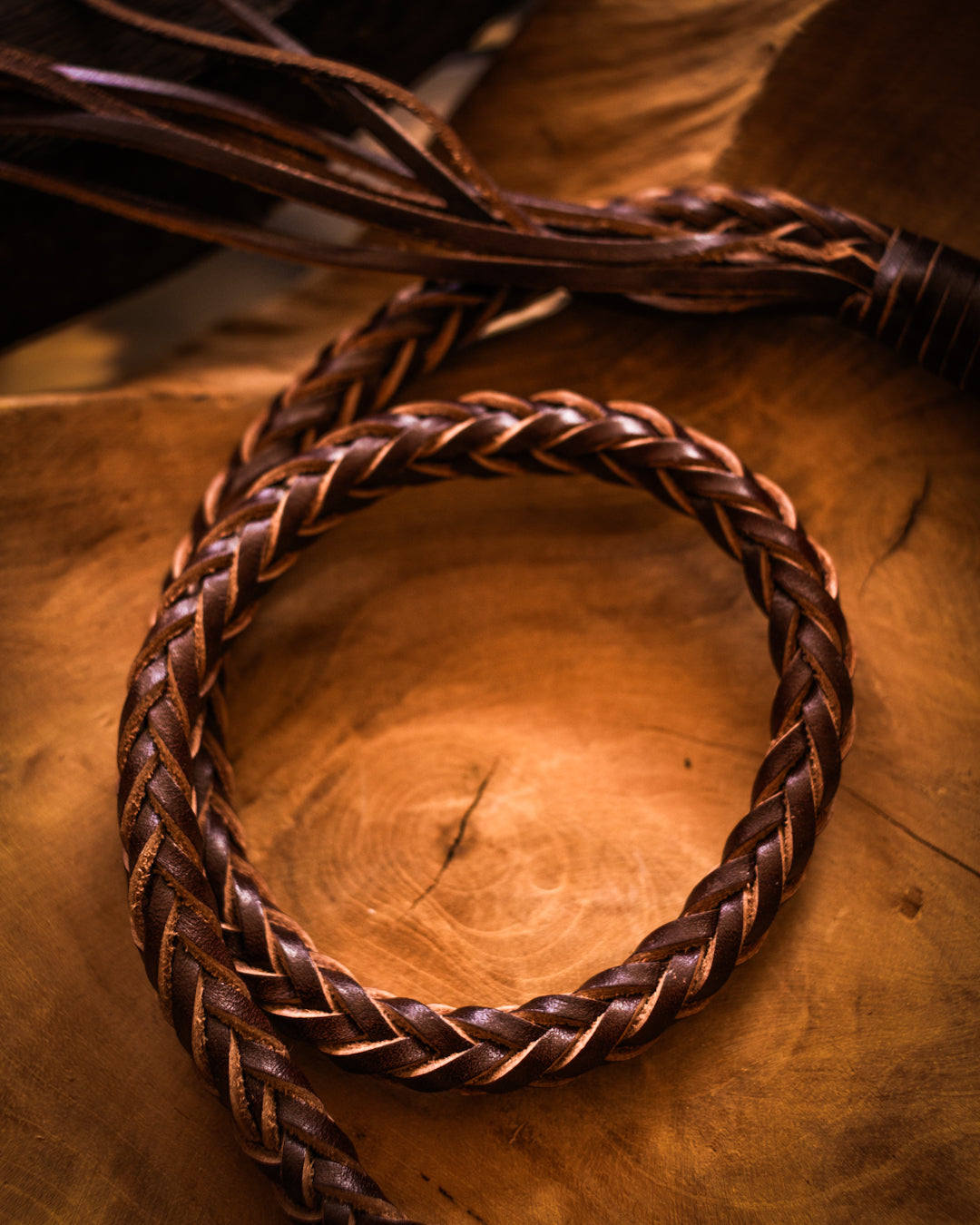 Braided leather wallet chain