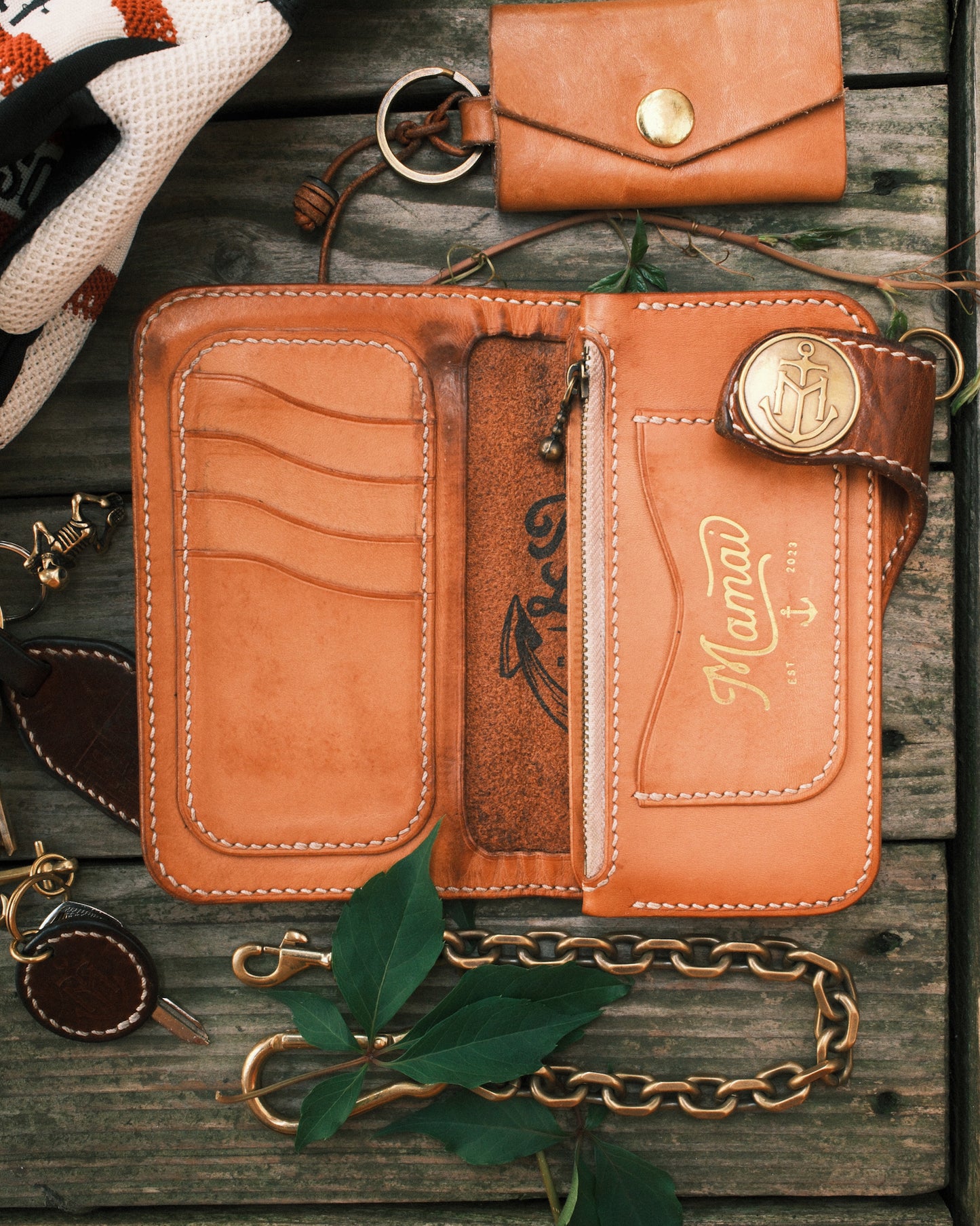 Patina Medium biker wallet Chif mate v1