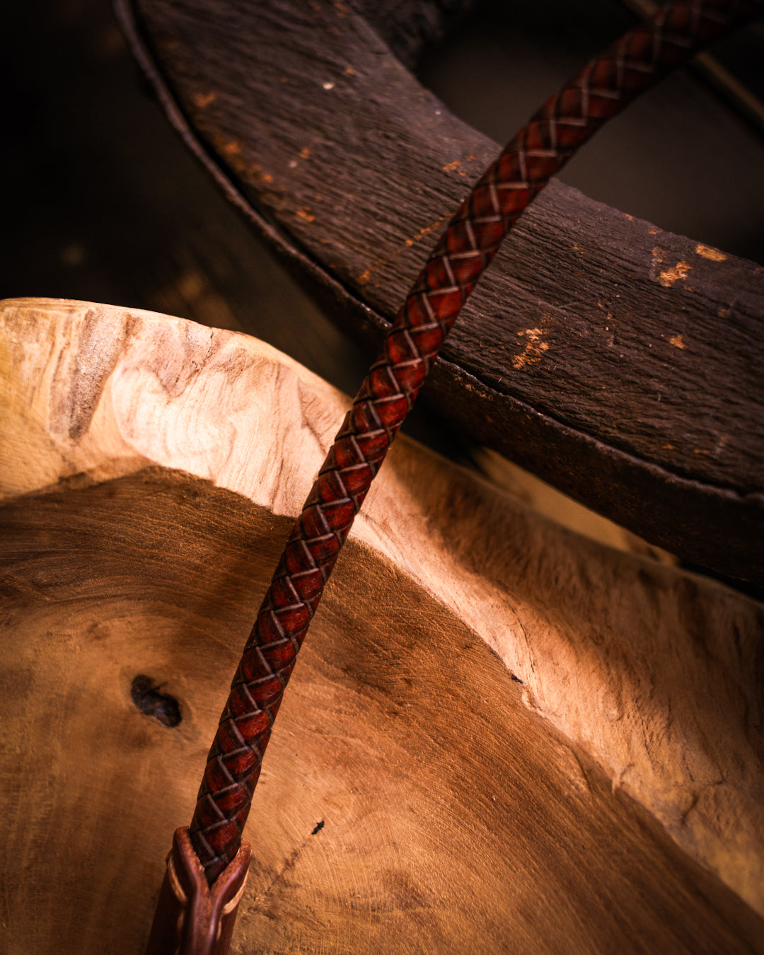 Braided leather wallet chain