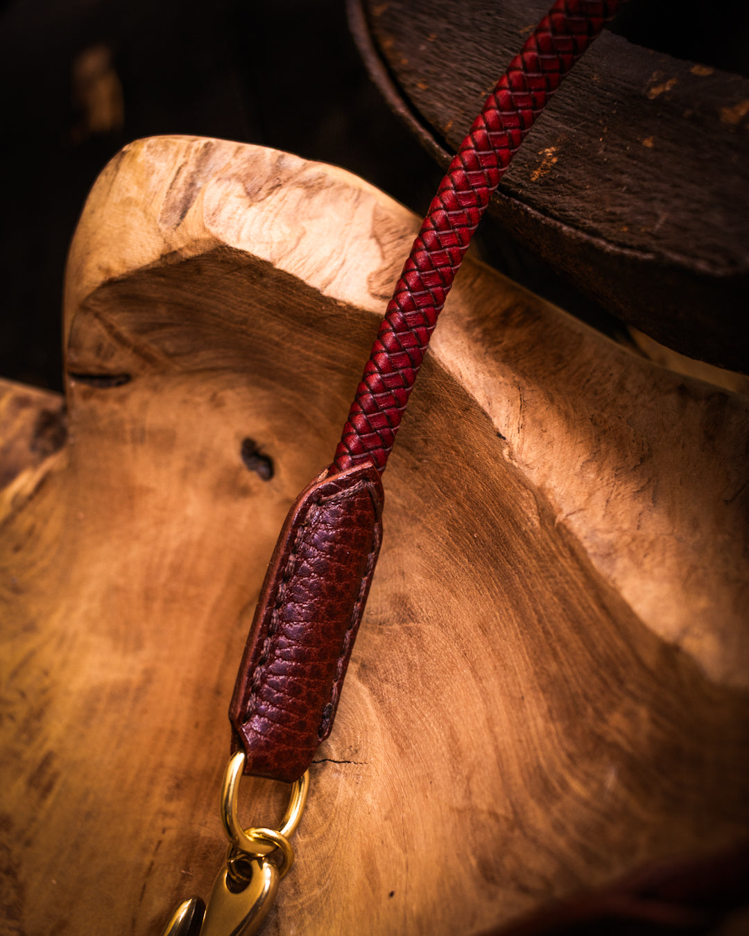 Braided leather wallet chain