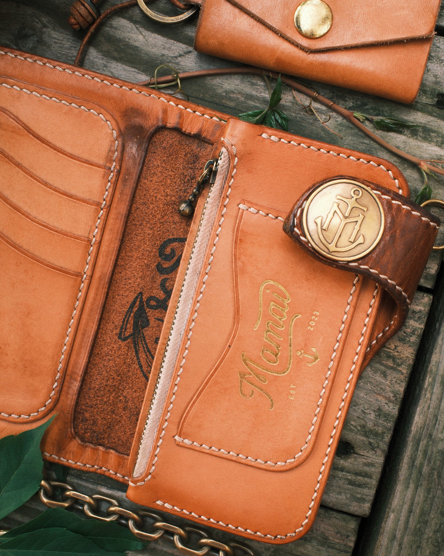 Patina Medium biker wallet Chif mate v1