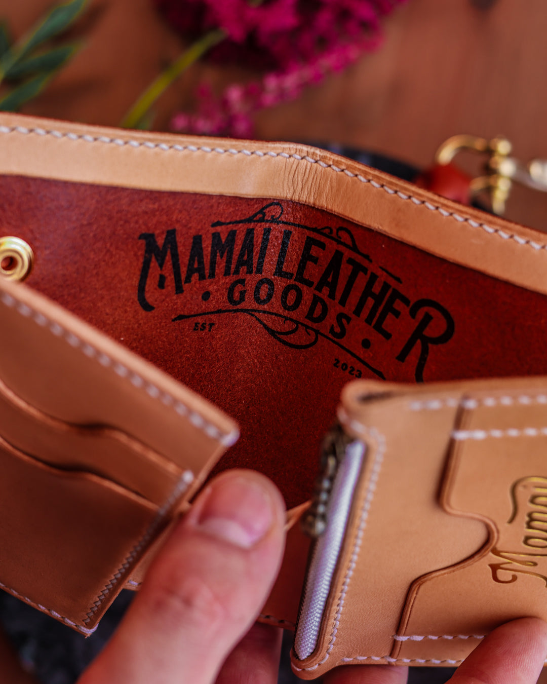 Medium biker wallet Kraken – Mamai Leather Goods